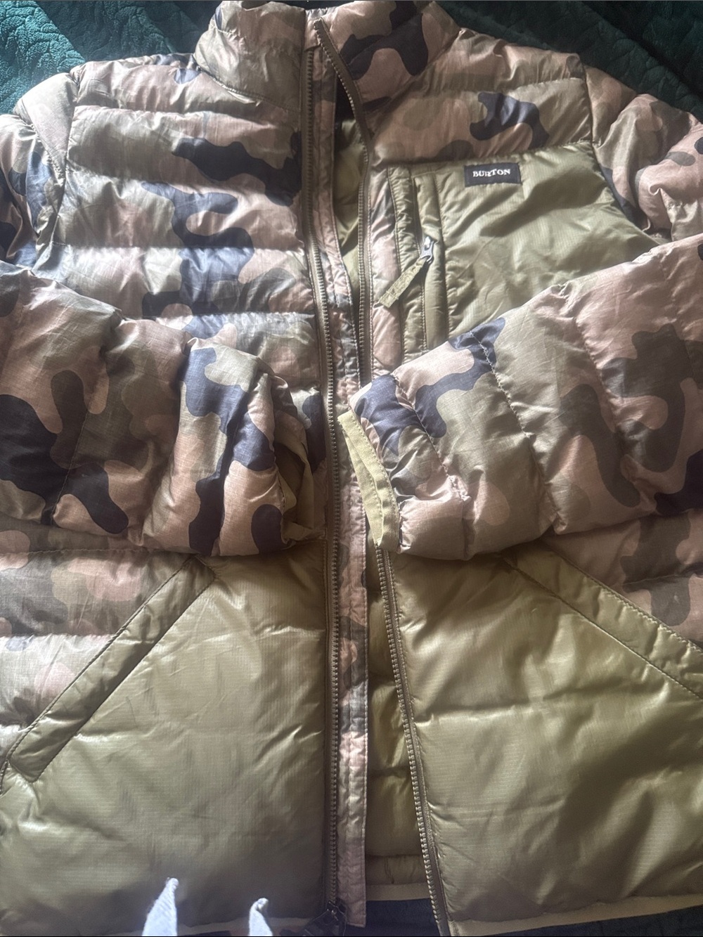 Burton Olive & Camo Kids Puffer Jacket